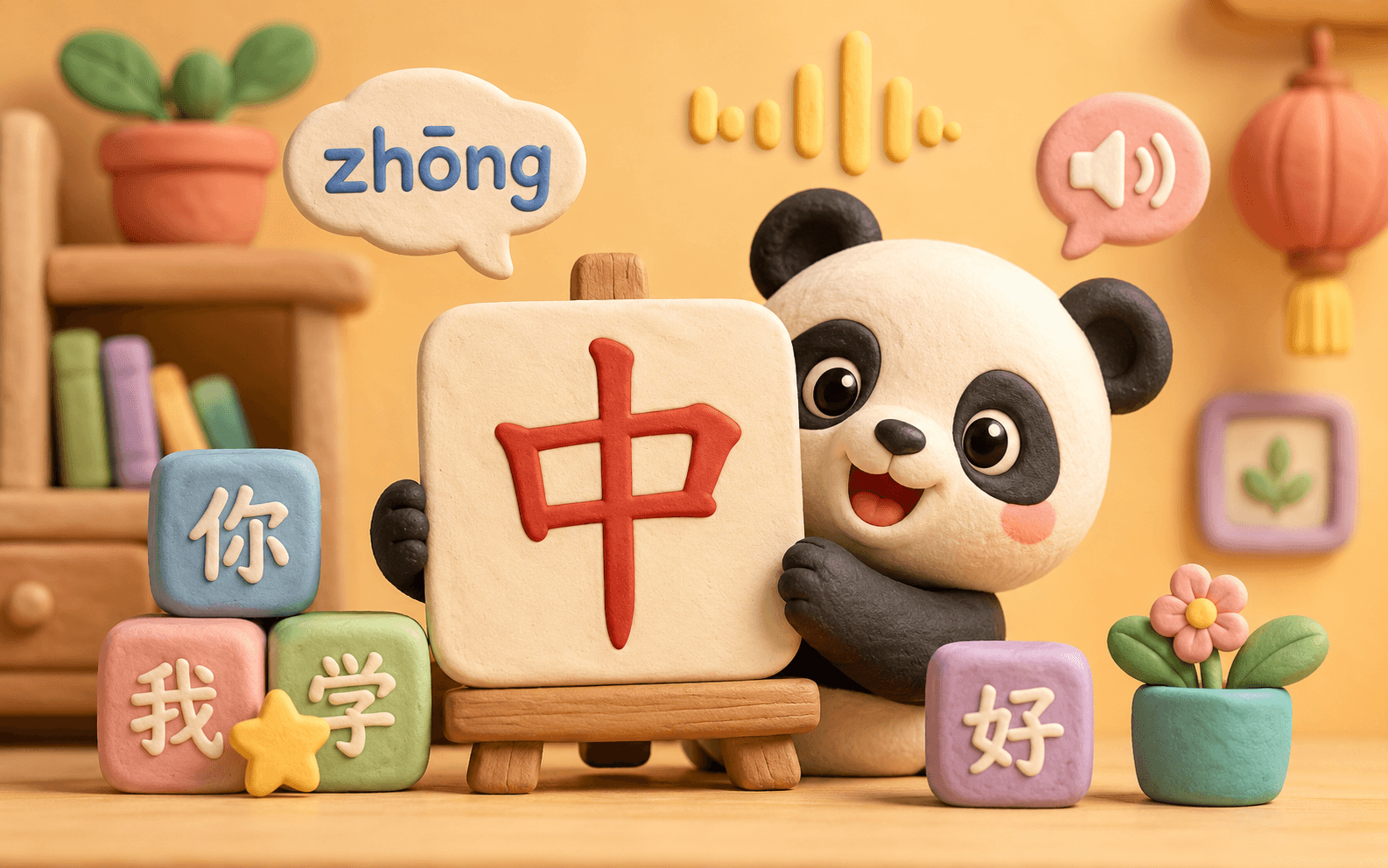 Bé học chữ Hán